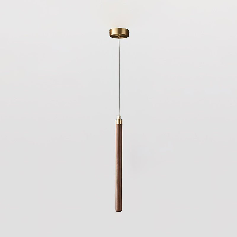 Kyoto Walnut Brass Linear Pendant Light - Letslighting