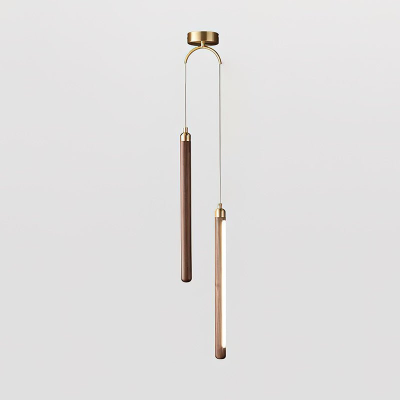 Kyoto Walnut Brass Linear Pendant Light - Letslighting