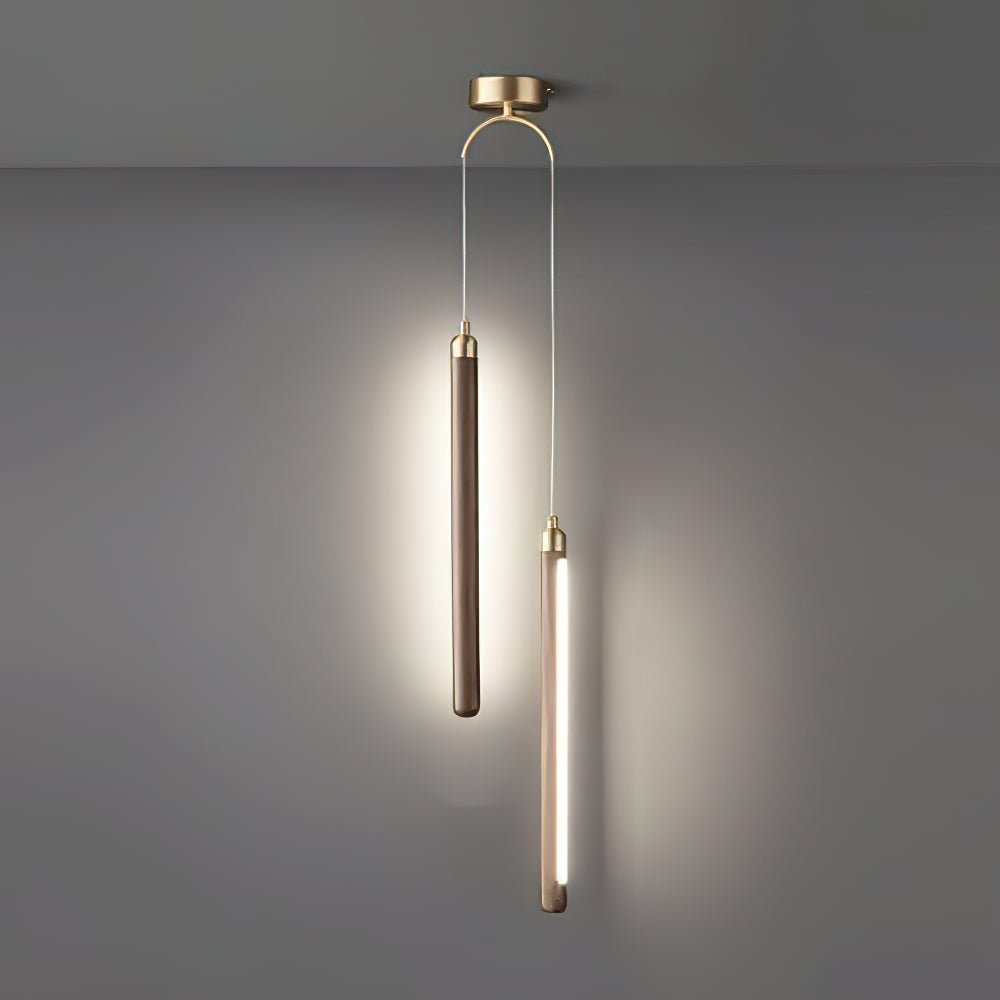 Kyoto Walnut Brass Linear Pendant Light - Letslighting