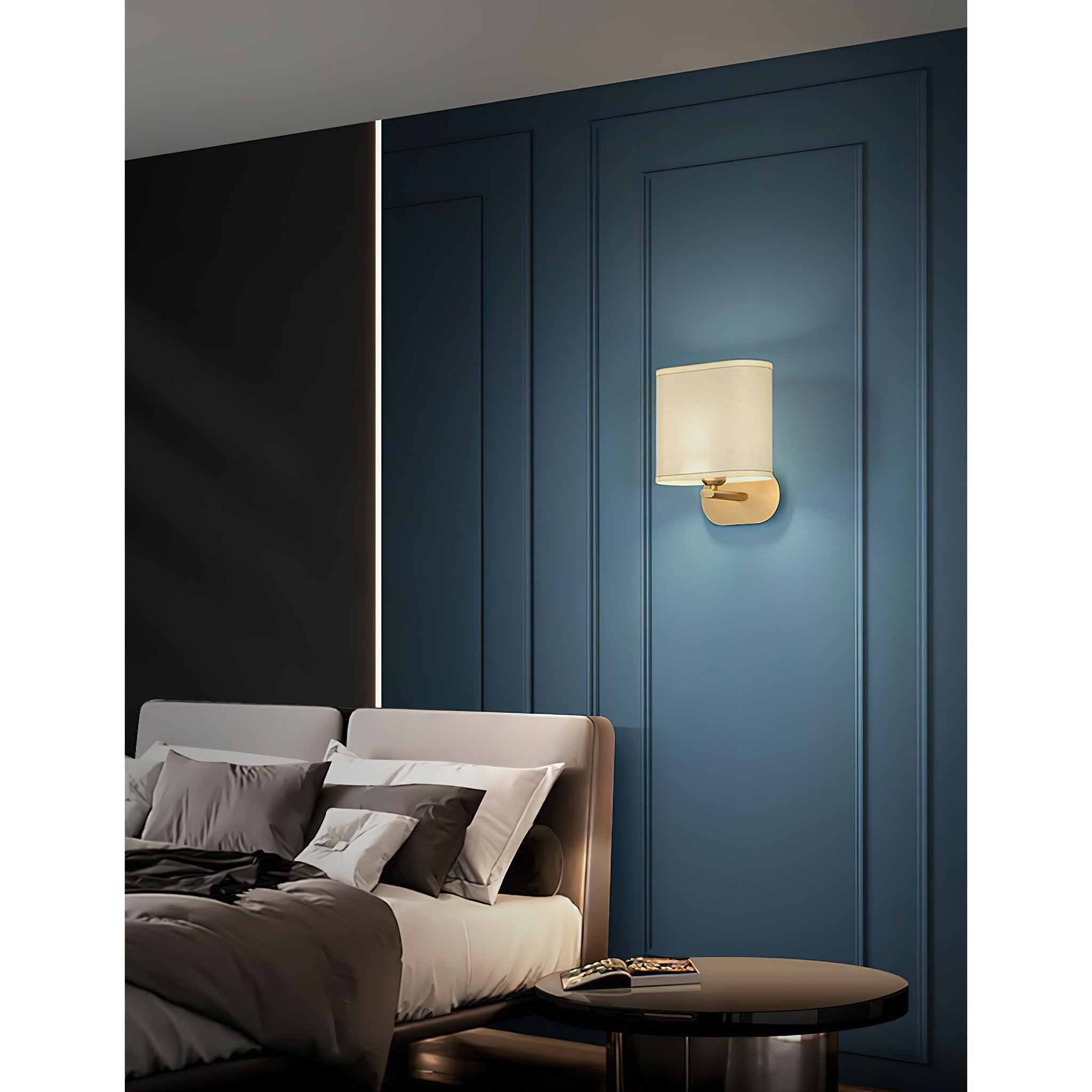 Myth Modern Minimalist Brass Fabric Wall Lamp - Letslighting