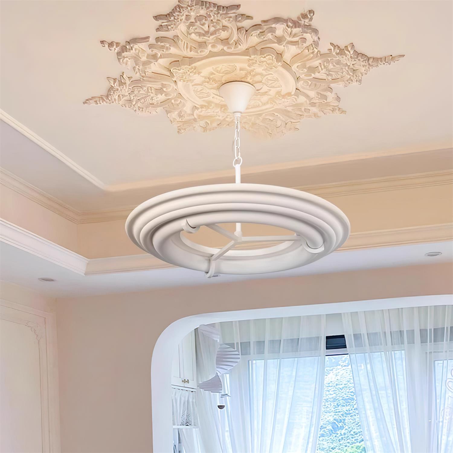 Ellie Chandelier Plaster Circular Artful - Letslighting