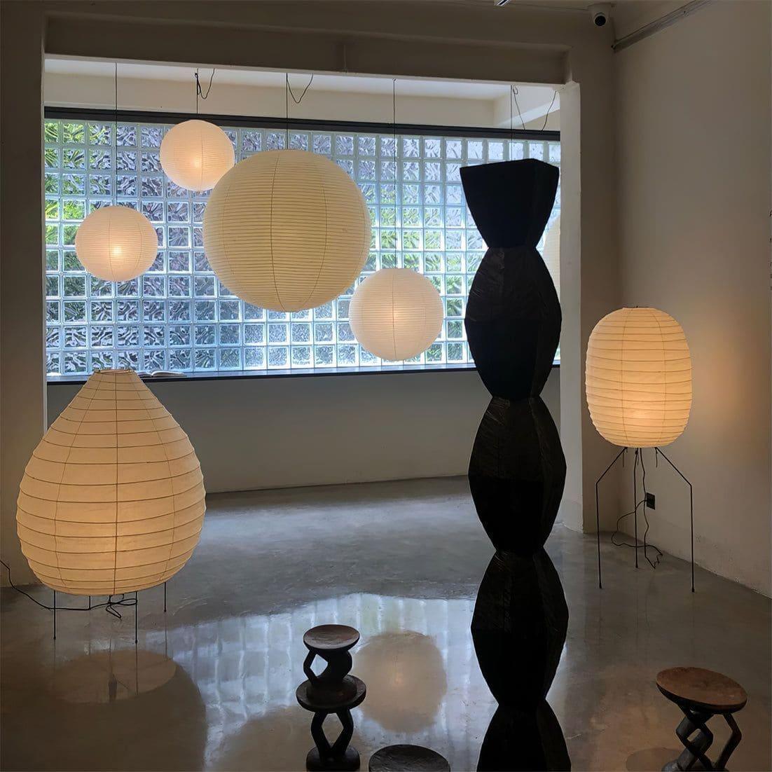 Barbara Vintage Rice Paper Floor Lamp - Letslighting