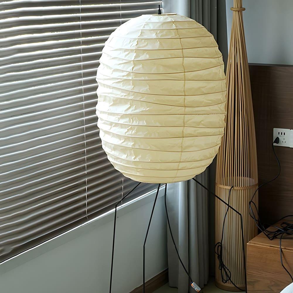 Barbara Vintage Rice Paper Floor Lamp - Letslighting