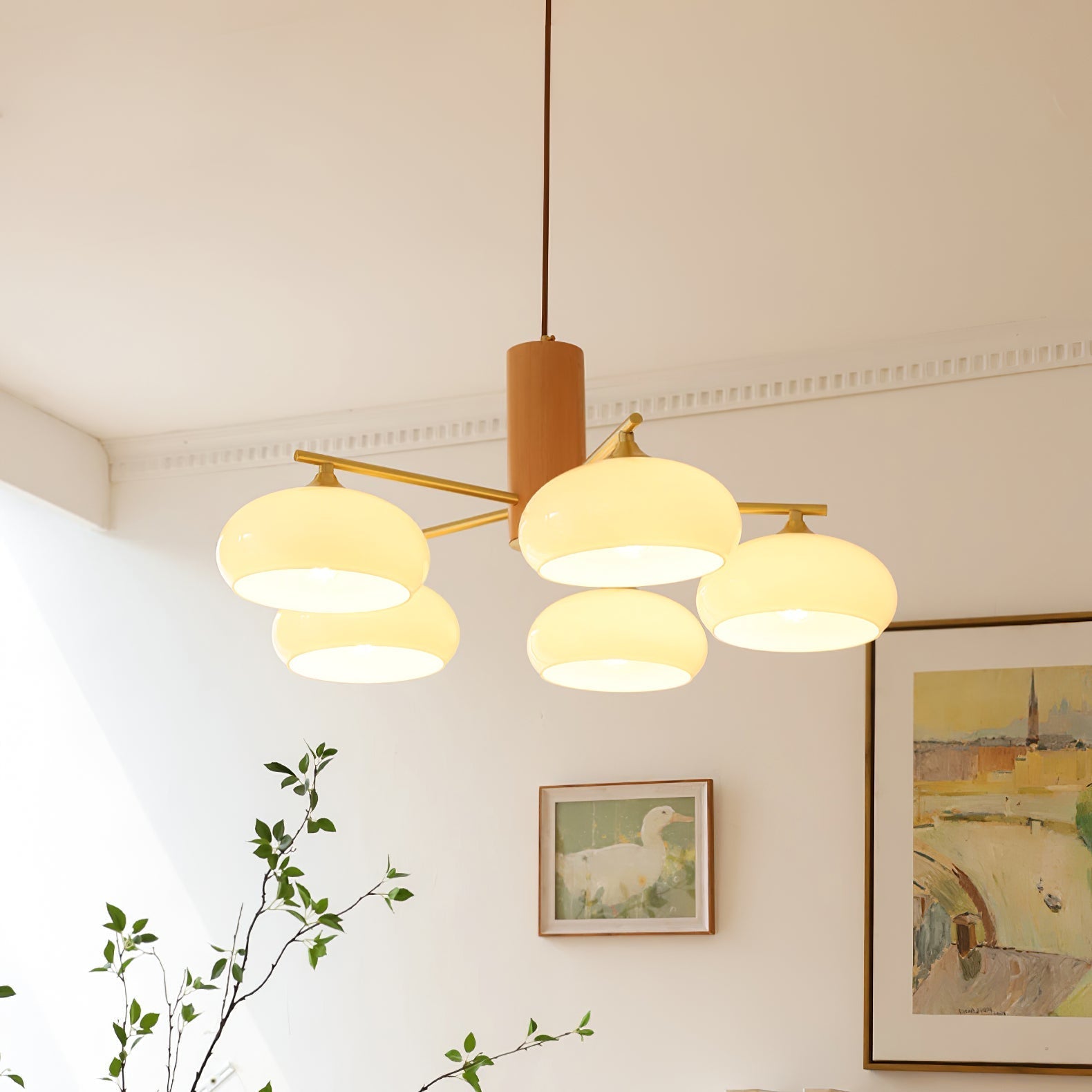 Valentina Glass Persimmon Chandeliers