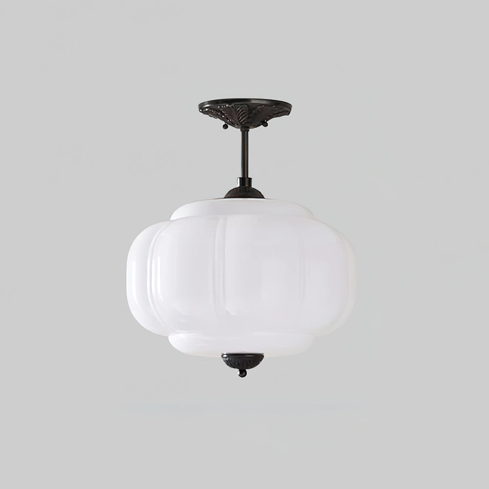 Eldio Green Glass Semi Flush Mount Light