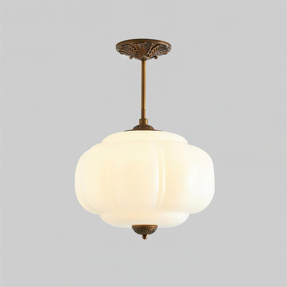 Eldio Green Glass Semi Flush Mount Light