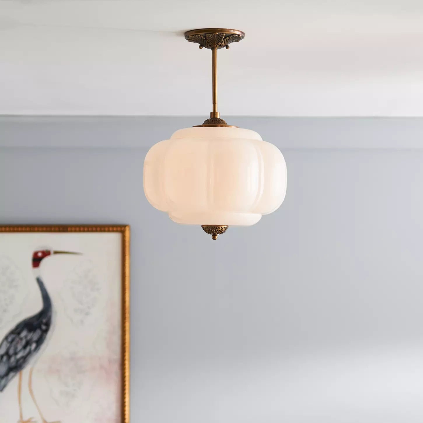 Eldio Green Glass Semi Flush Mount Light