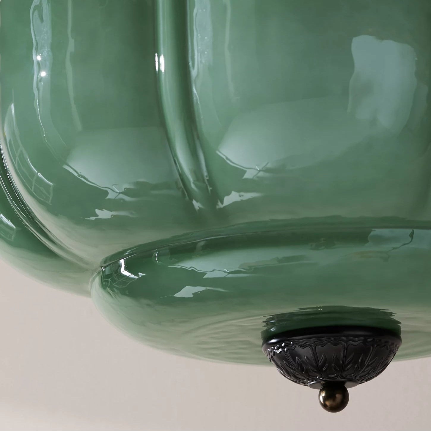 Eldio Green Glass Semi Flush Mount Light