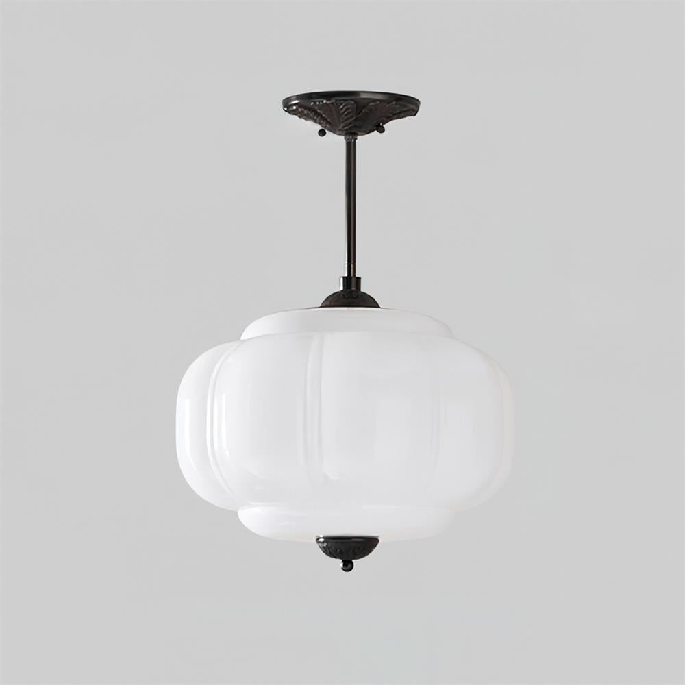 Eldio Green Glass Semi Flush Mount Light