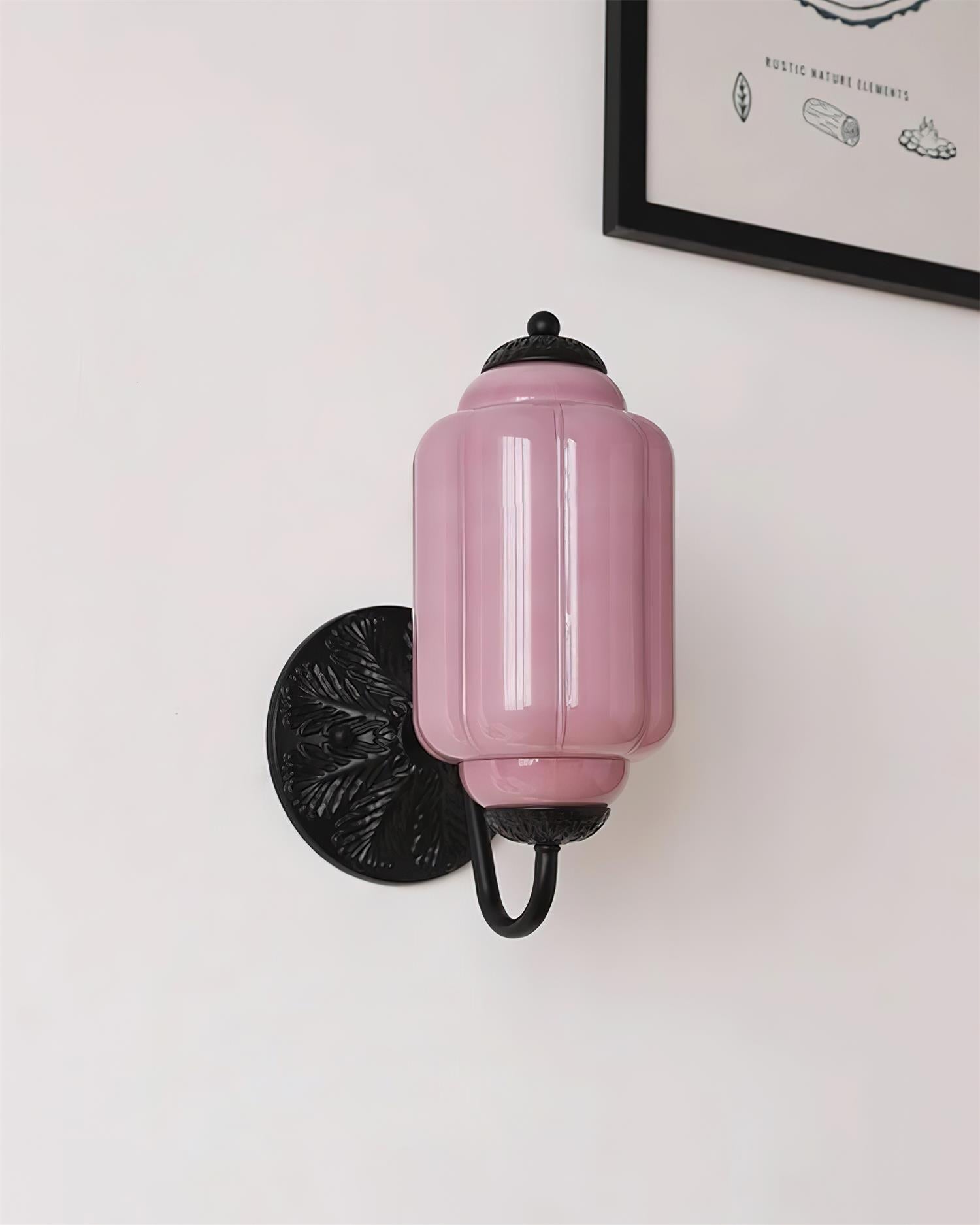 Melvane Vintage Pink Glass Wall Sconce - Letslighting