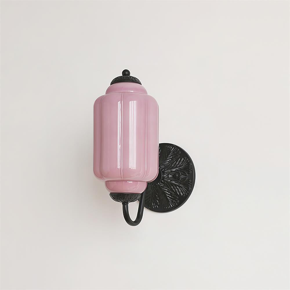 Melvane Vintage Pink Glass Wall Sconce - Letslighting