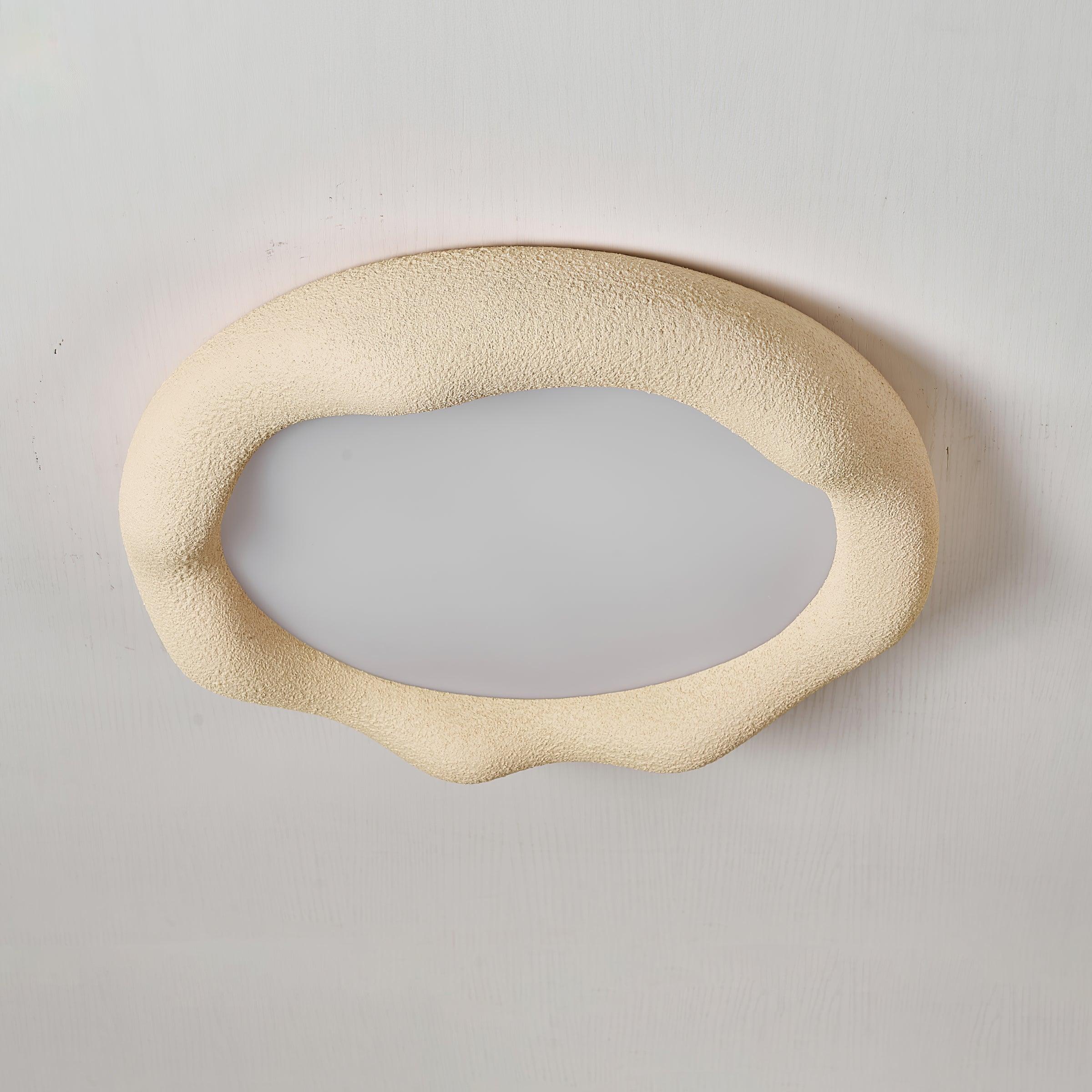 Ceiling Light Organic Resin and Fiberglass Fixture in Beige - Letslighting