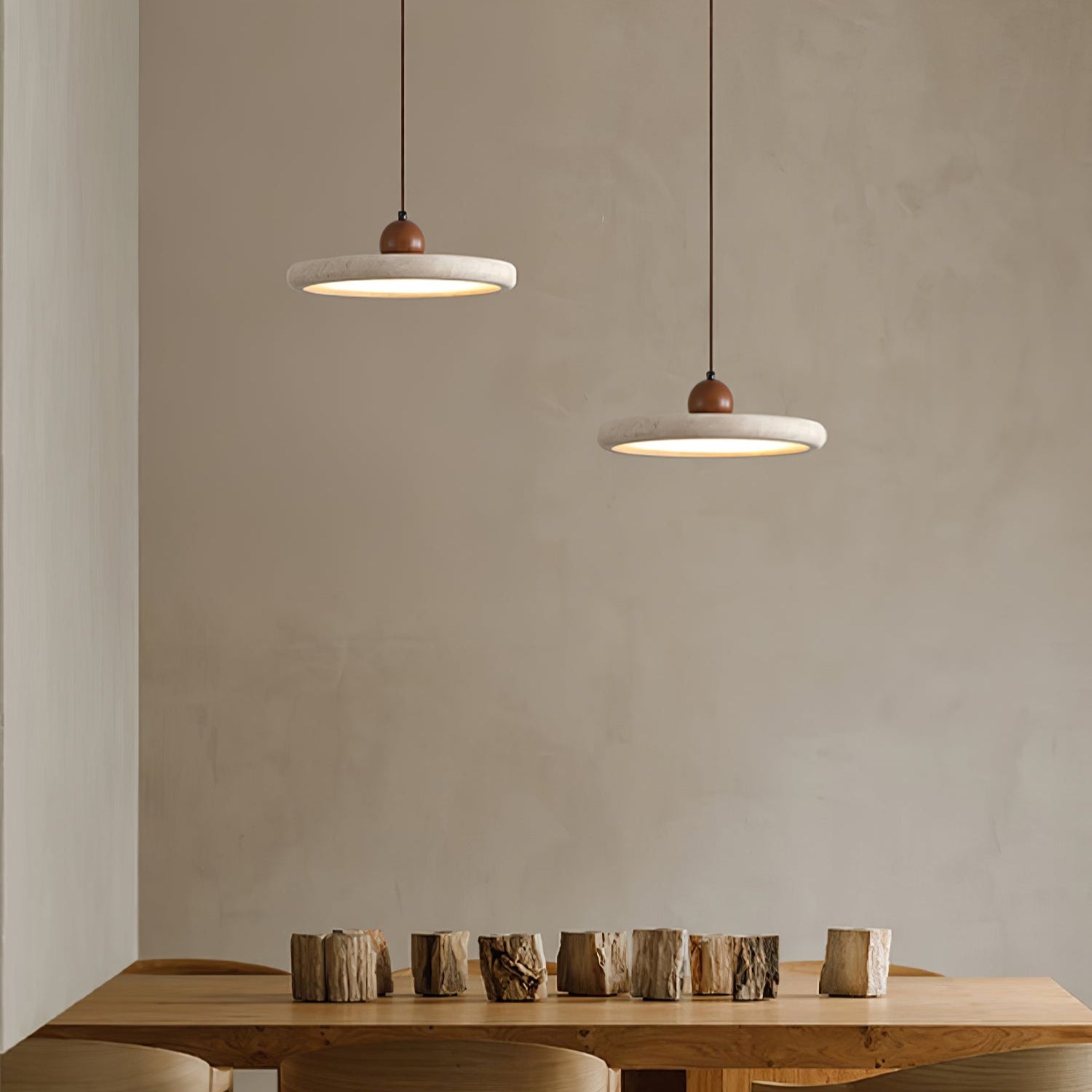 Eurliryra Disc Sphere Travertine Pendant Light - Letslighting