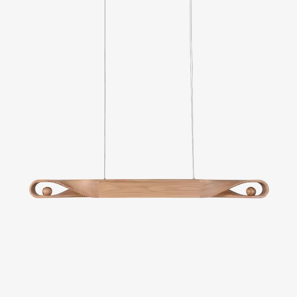 Lustra Pendant Lamp Wood Curved Minimalist - Letslighting