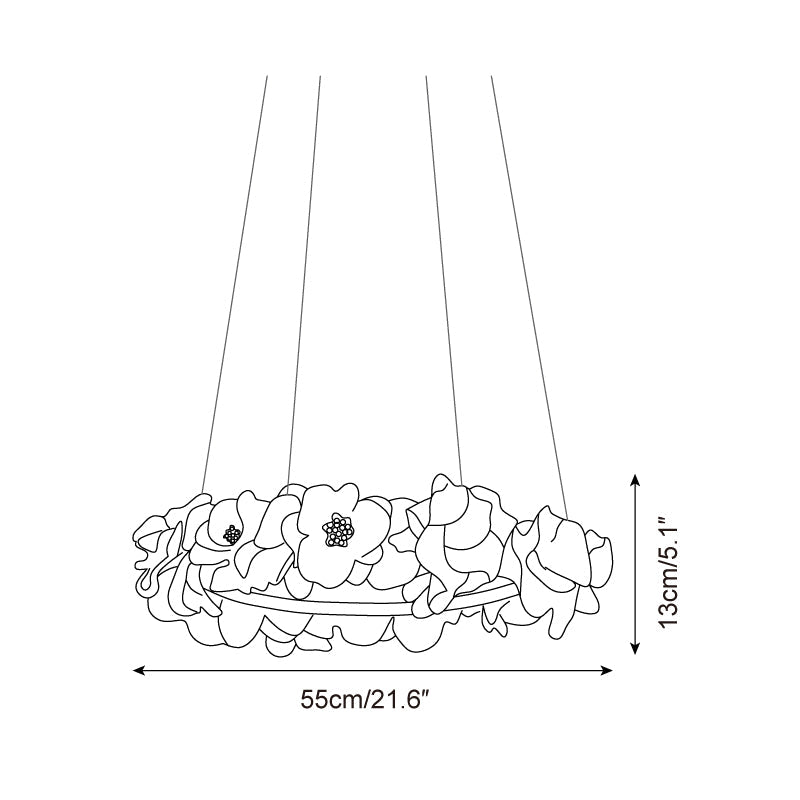 Elysian Floral Chandelier Petal Halo Minimalist - Letslighting