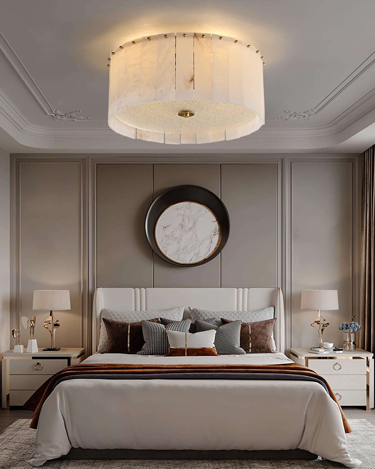 Elysian Ceiling Lamp Alabaster Halo - Letslighting