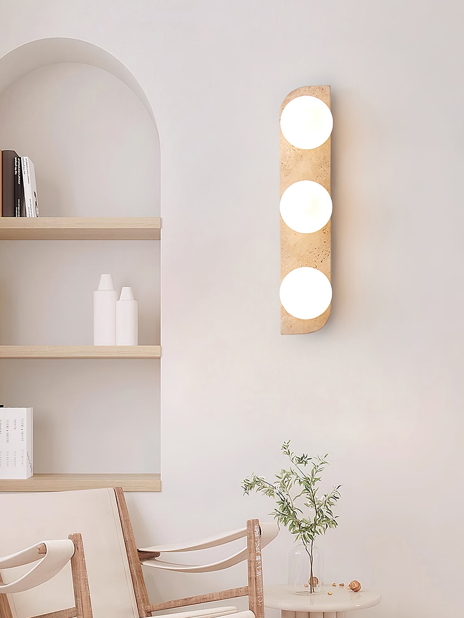 Zophaor Minimalist Travertine Plug-In Wall Light - Letslighting