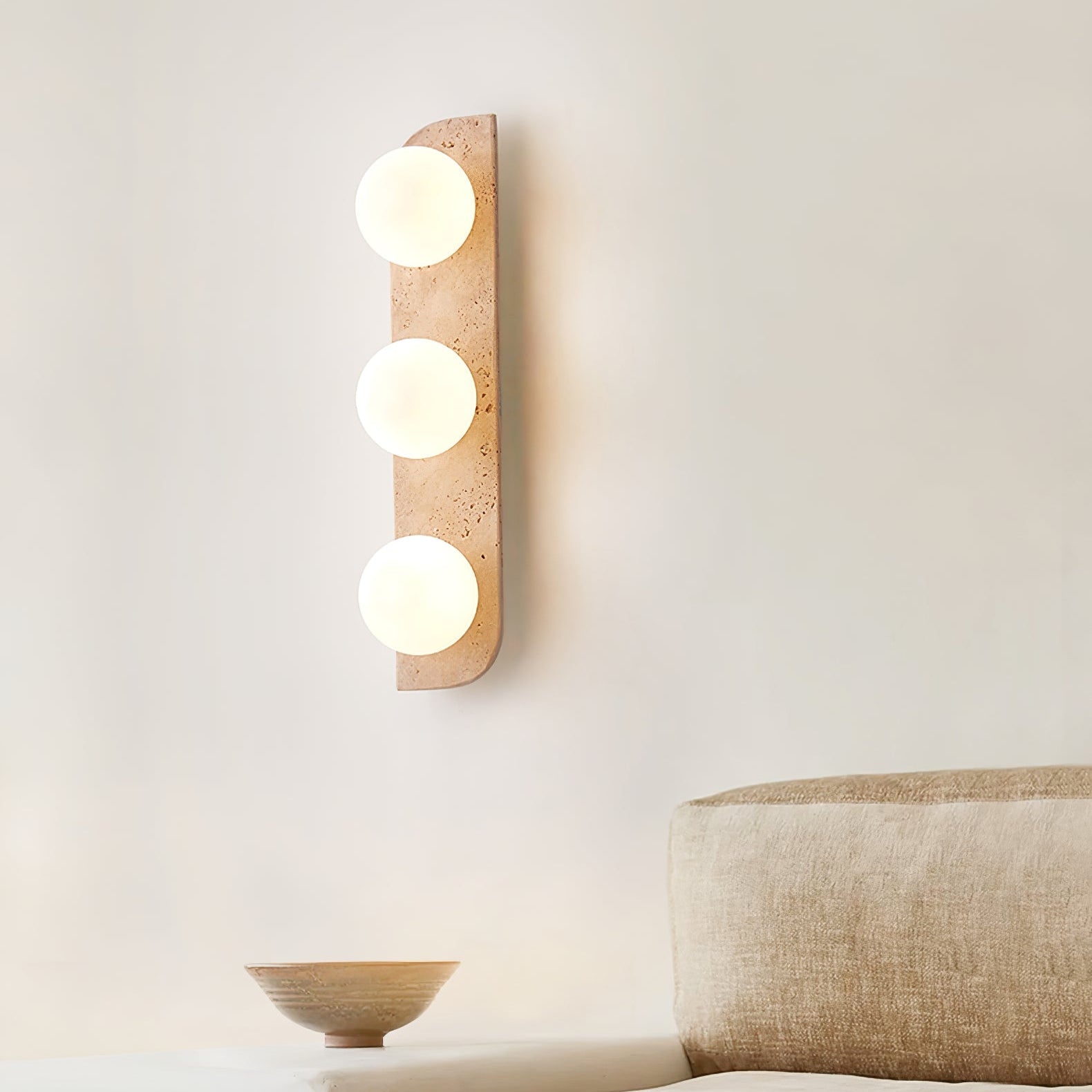 Zophaor Minimalist Travertine Plug-In Wall Light - Letslighting