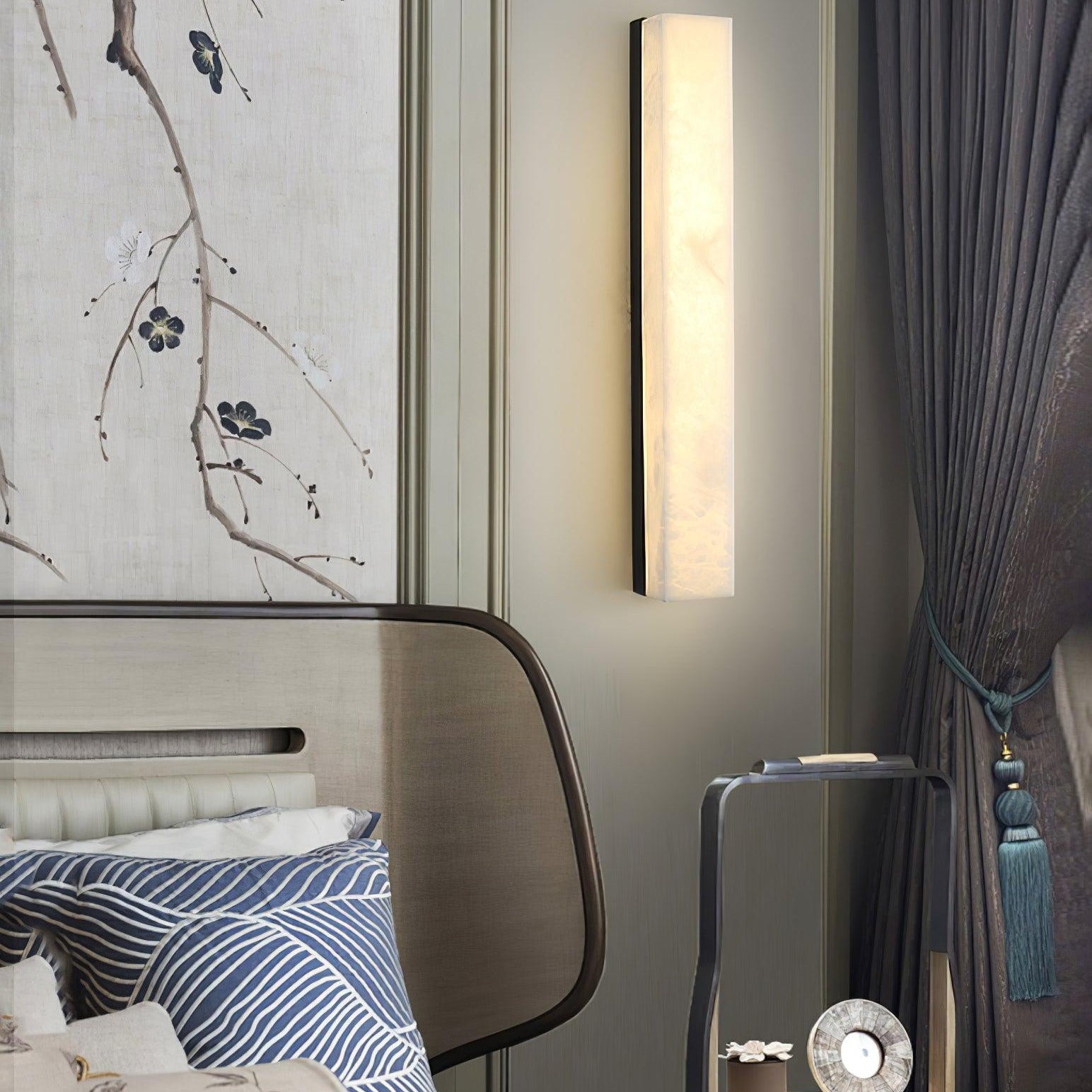 Kristy Linear Brass  Alabaster Wall Lamp