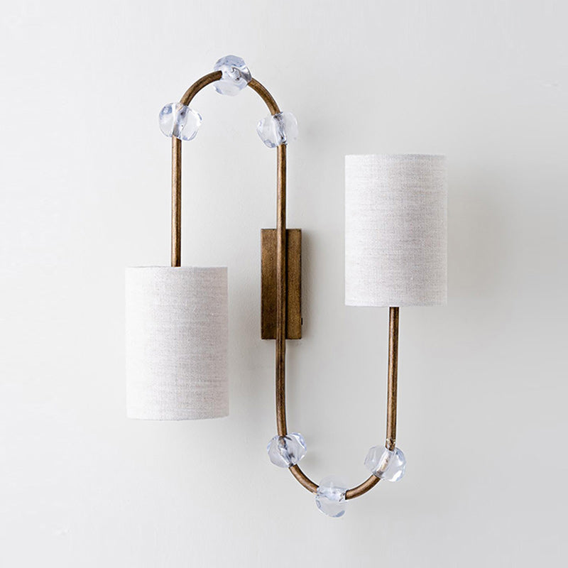Rune Vintage Industrial Fabric Crystal Wall Lamp - Letslighting