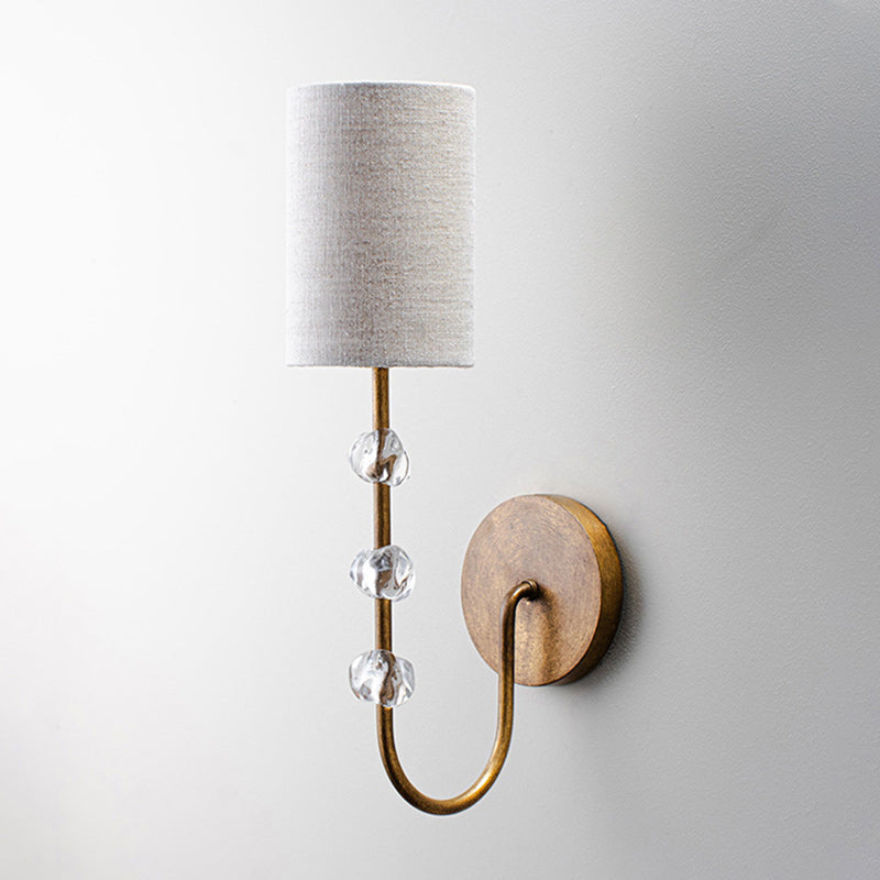 Rune Vintage Industrial Fabric Crystal Wall Lamp - Letslighting