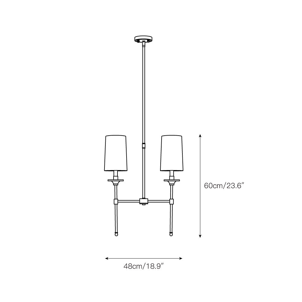 Verinyra Vintage Industrial Linear Brass Fabric Chandelier - Letslighting