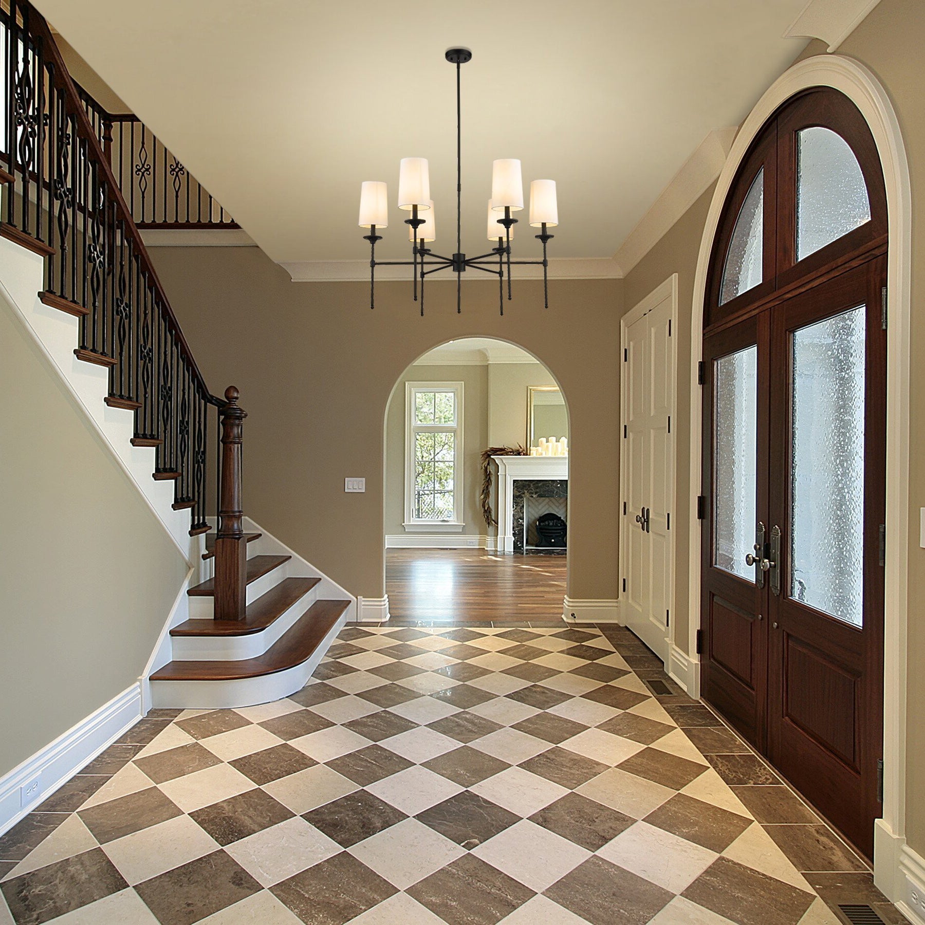 Armiriel Vintage Industrial Brass Fabric Chandelier - Letslighting