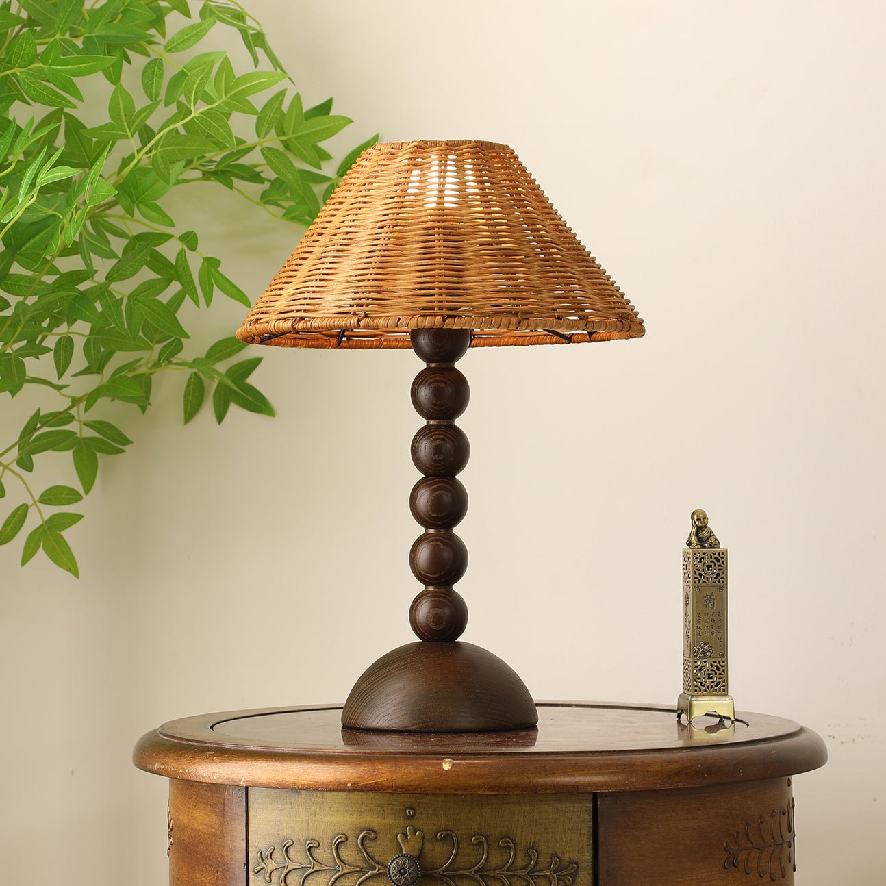 Auroran Wood & Rattan Table Lamp - Letslighting