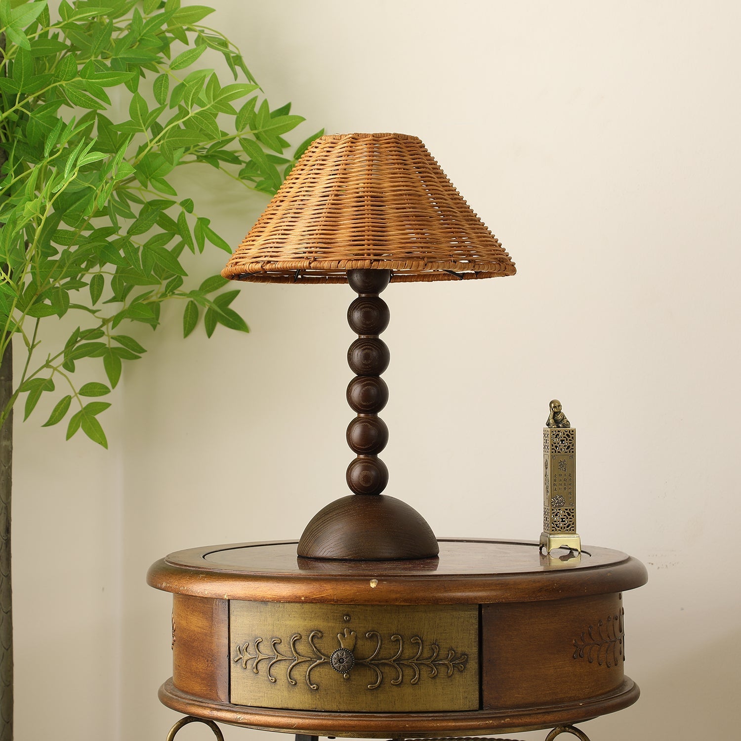 Auroran Wood & Rattan Table Lamp - Letslighting