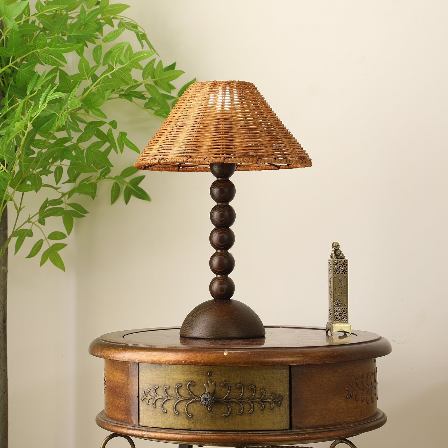 Auroran Wood & Rattan Table Lamp - Letslighting