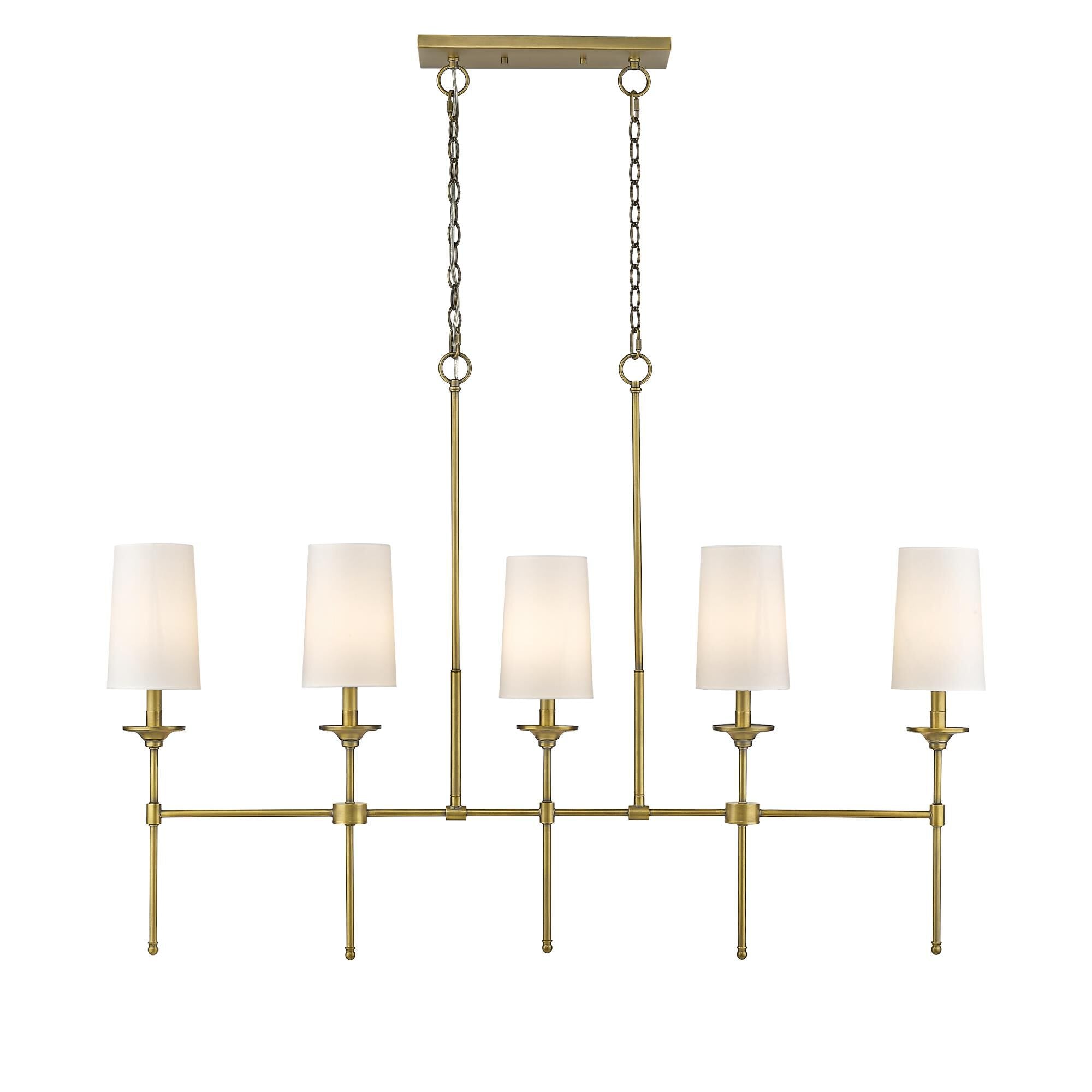 Verinyra Vintage Industrial Linear Brass Fabric Chandelier - Letslighting