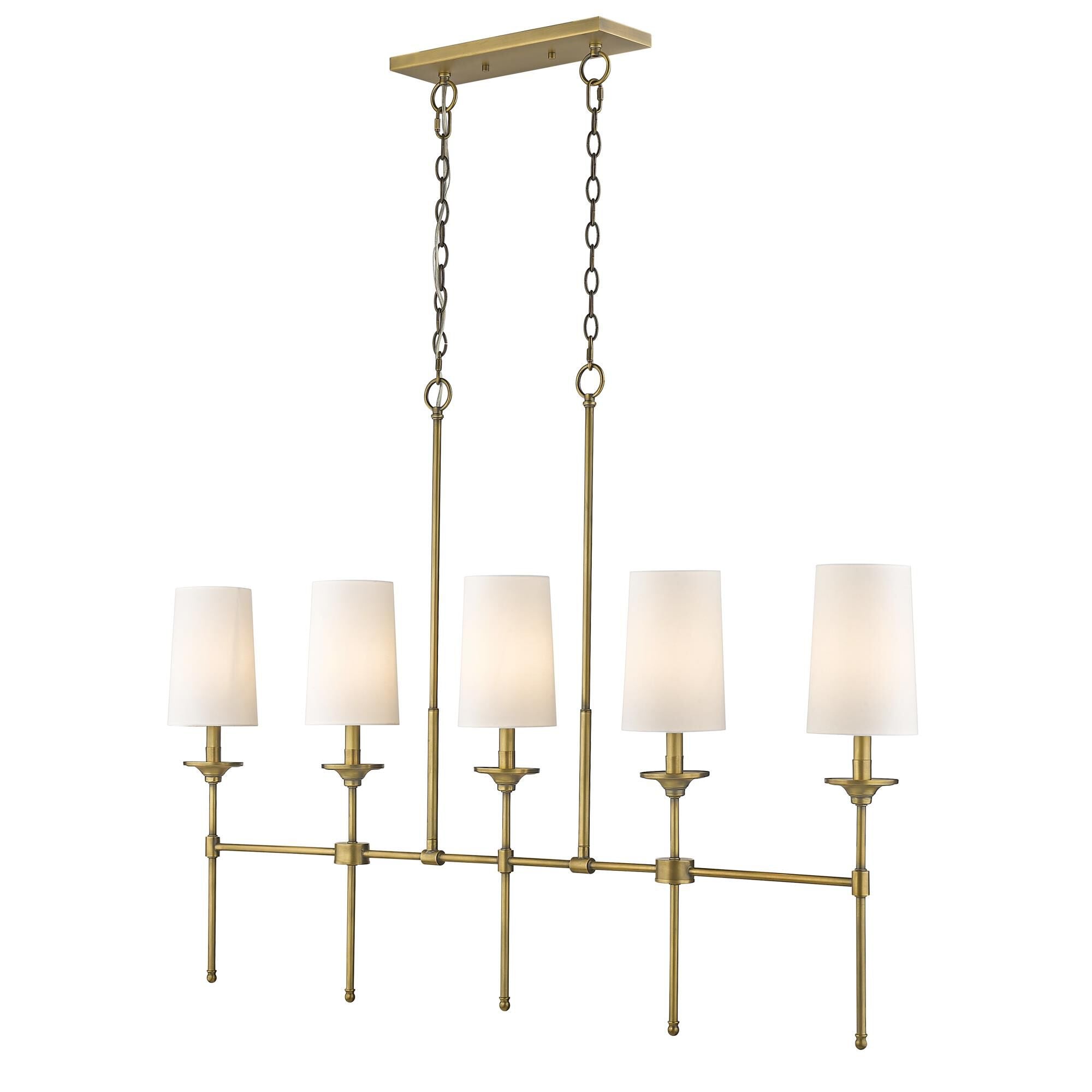 Verinyra Vintage Industrial Linear Brass Fabric Chandelier - Letslighting