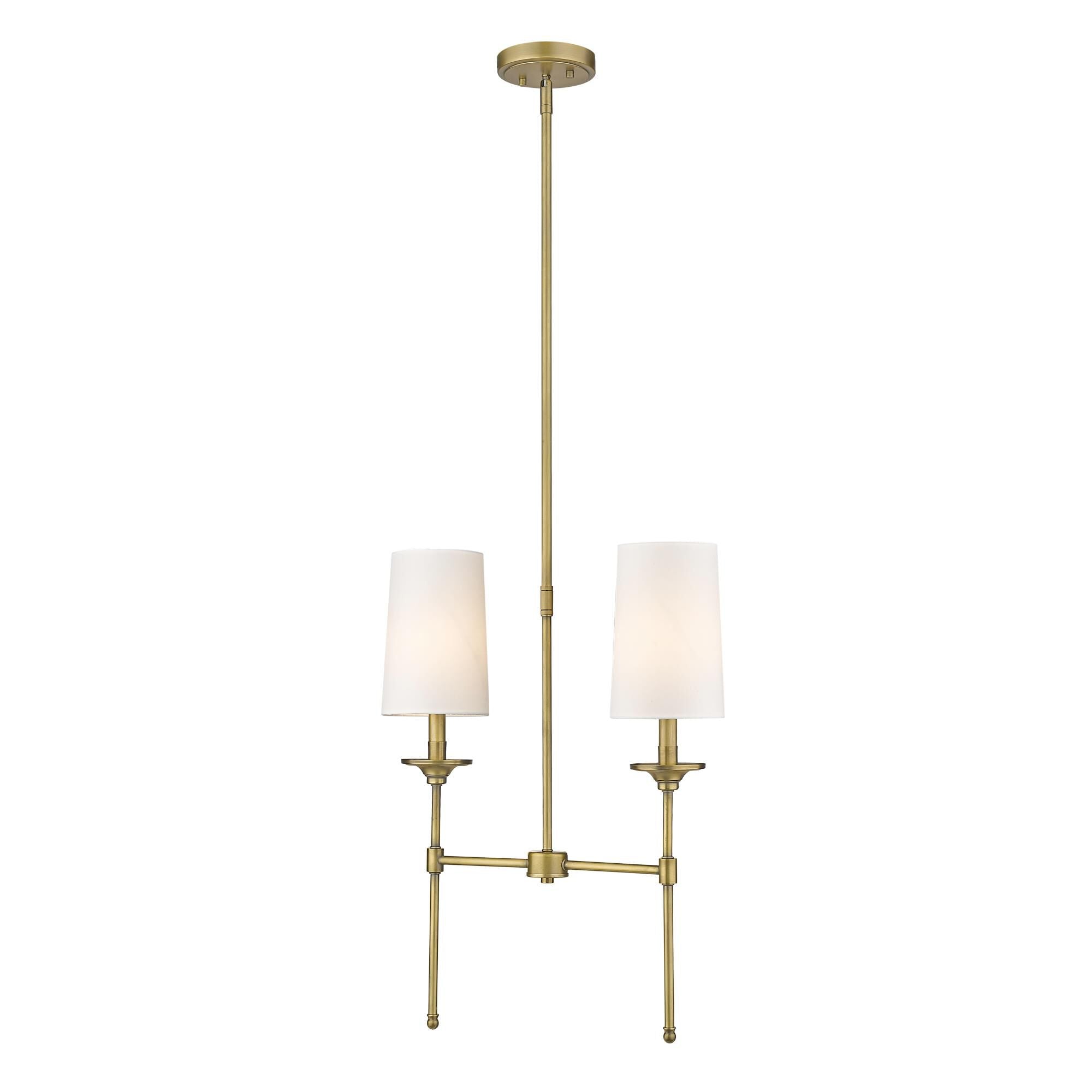 Verinyra Vintage Industrial Linear Brass Fabric Chandelier - Letslighting