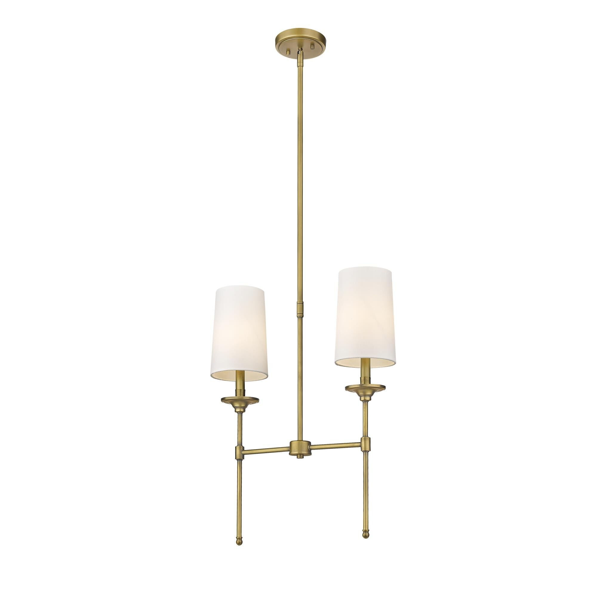 Verinyra Vintage Industrial Linear Brass Fabric Chandelier - Letslighting