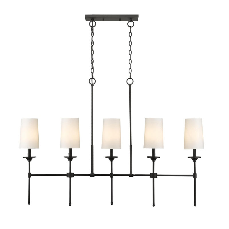Verinyra Vintage Industrial Linear Brass Fabric Chandelier - Letslighting