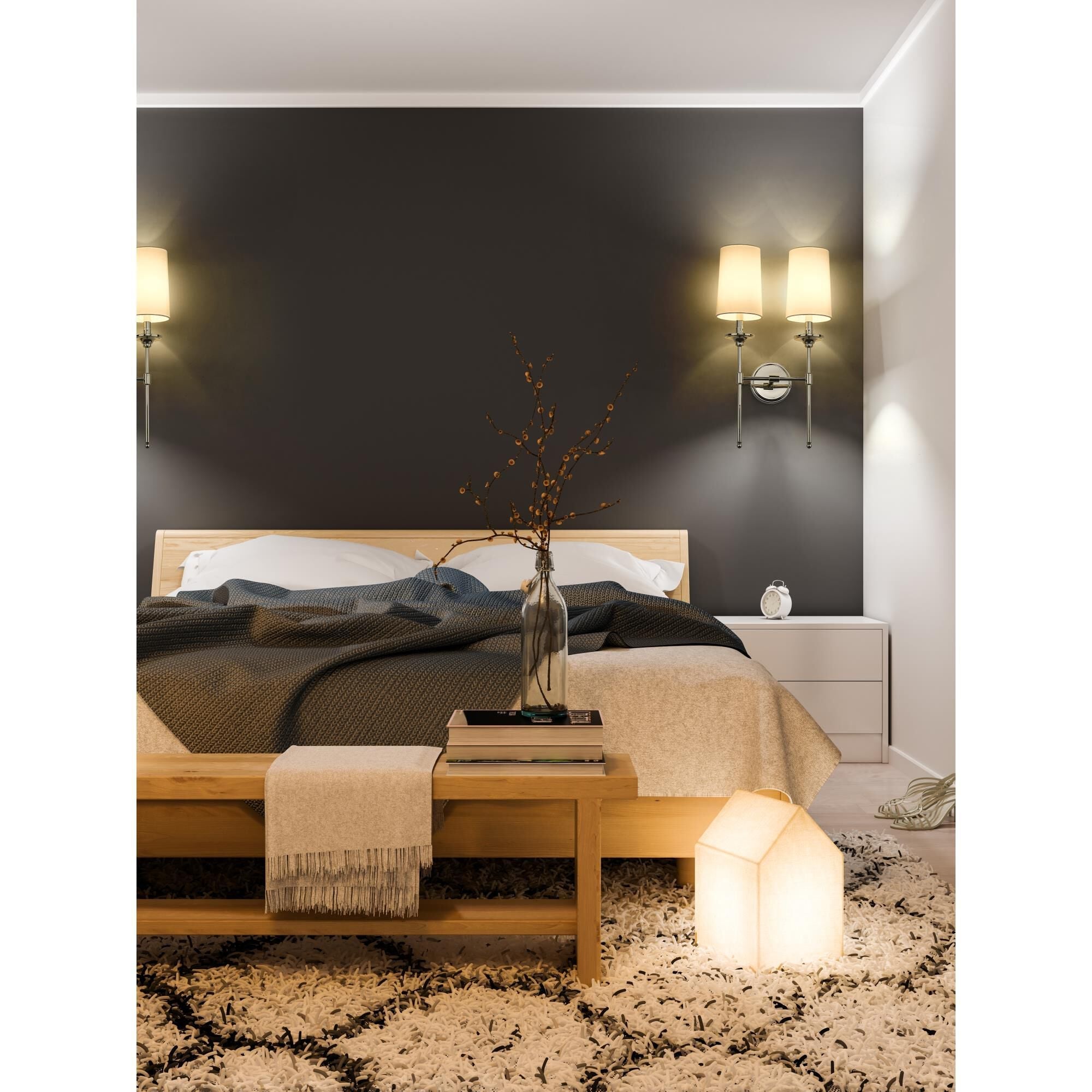 Esileth Vintage Industrial Brass Fabric Wall Lamp - Letslighting
