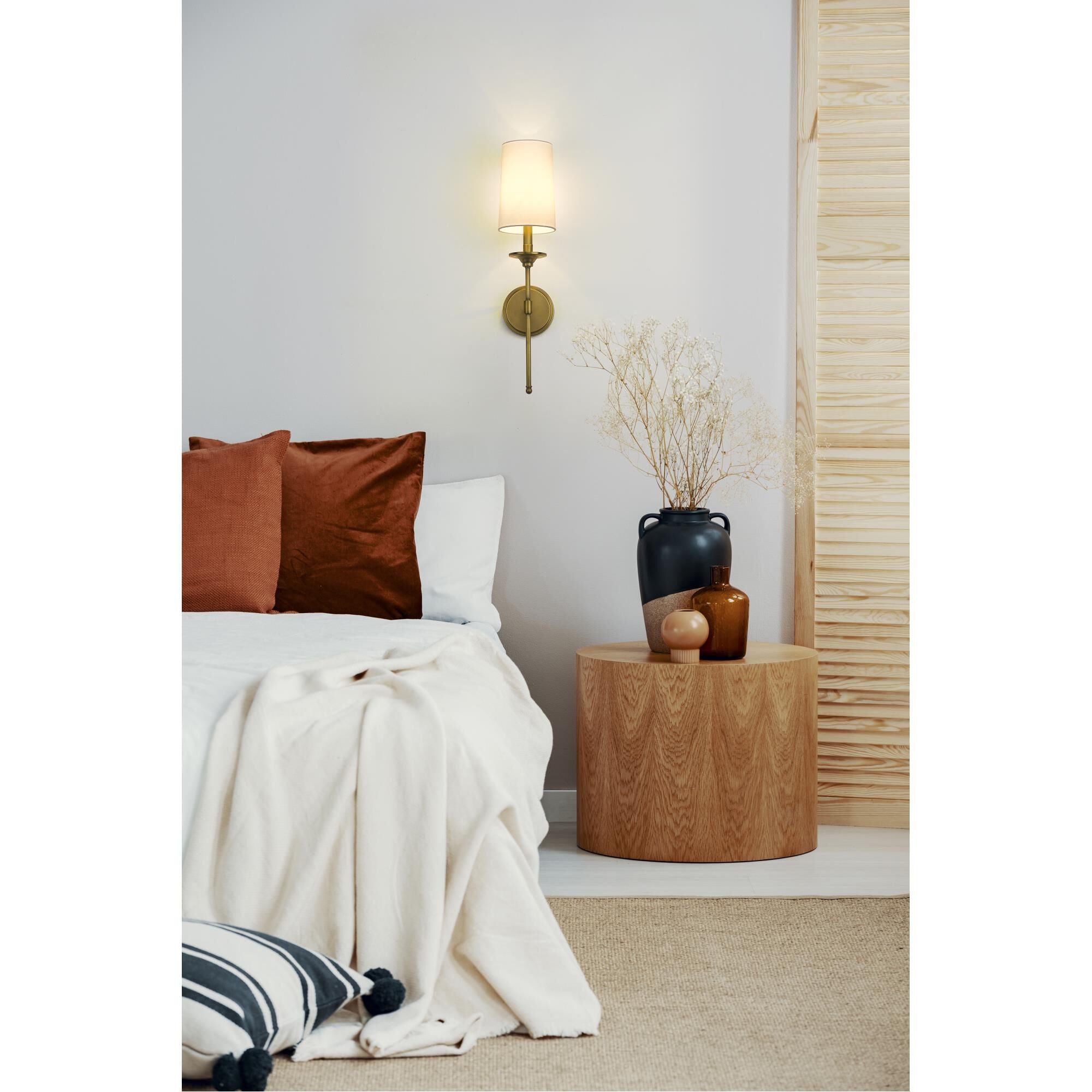 Esileth Vintage Industrial Brass Fabric Wall Lamp - Letslighting