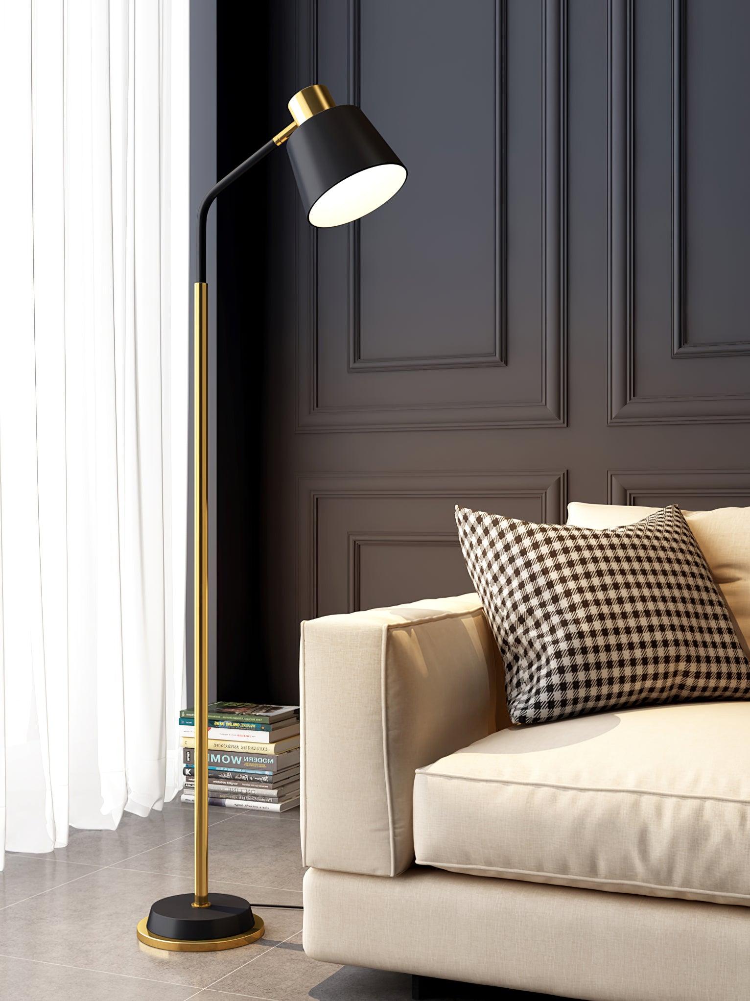 Astran Black & Gold Minimalistic Floor Lamp - Letslighting