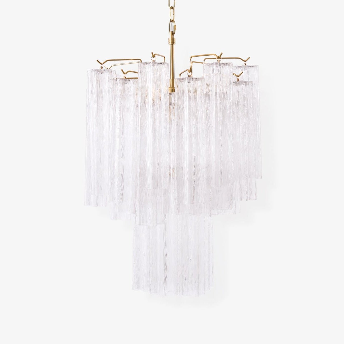 Aurora Chandelier Clear Murano Glass Tube Tiered Modern