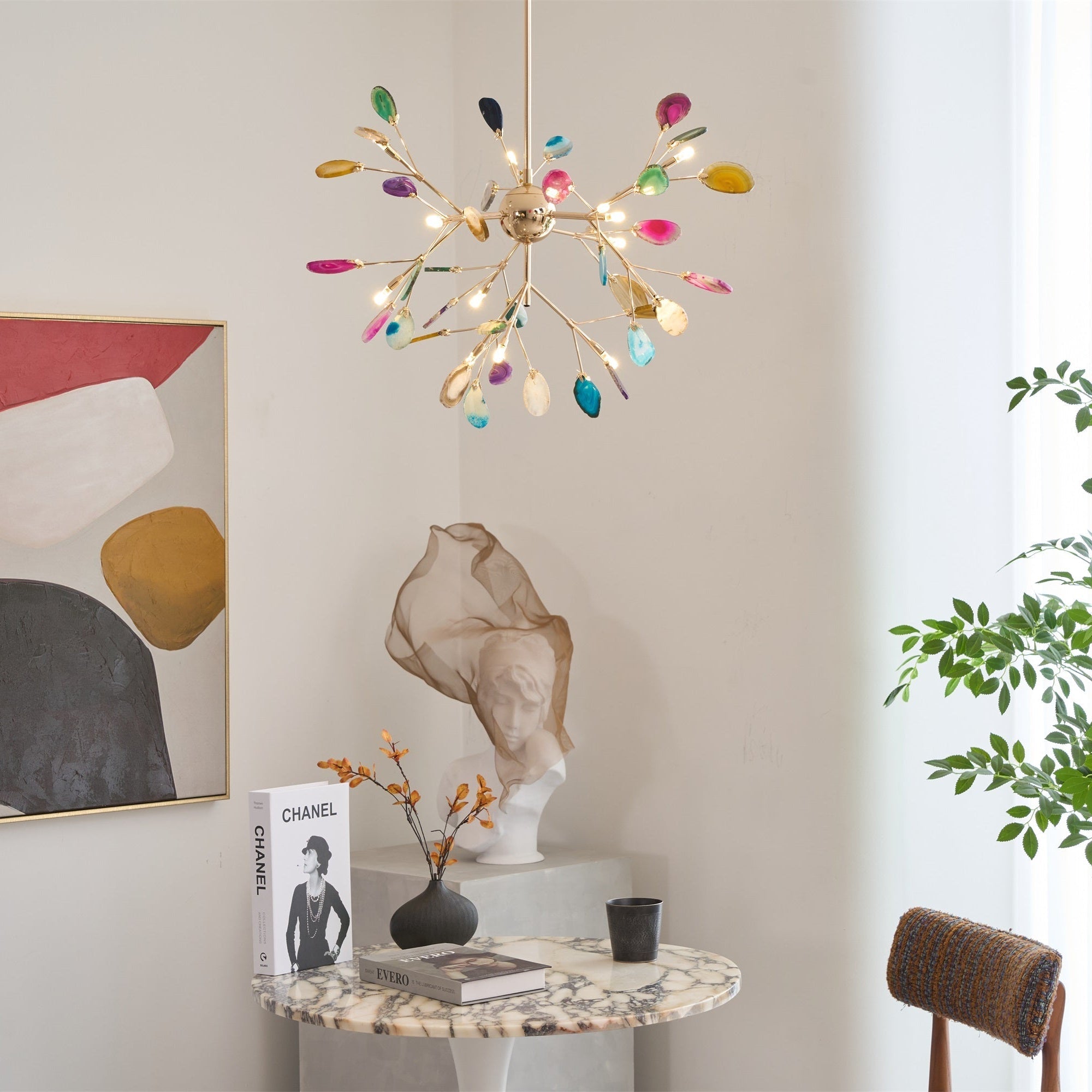 Olivia Agate Colorful Branching Chandelier