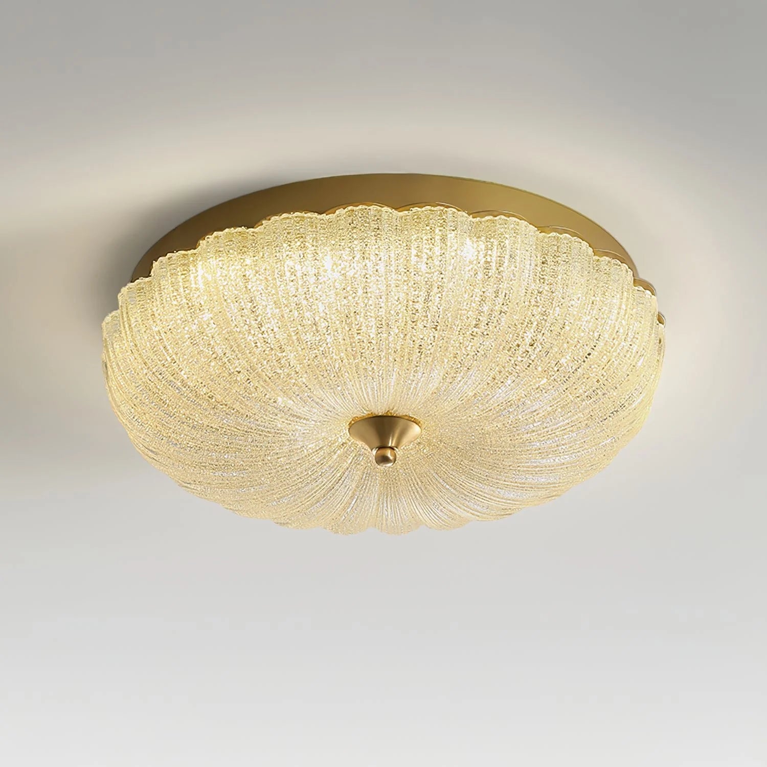 Kristy Round Glass Ceiling Light Bedroom Living Room - Letslighting