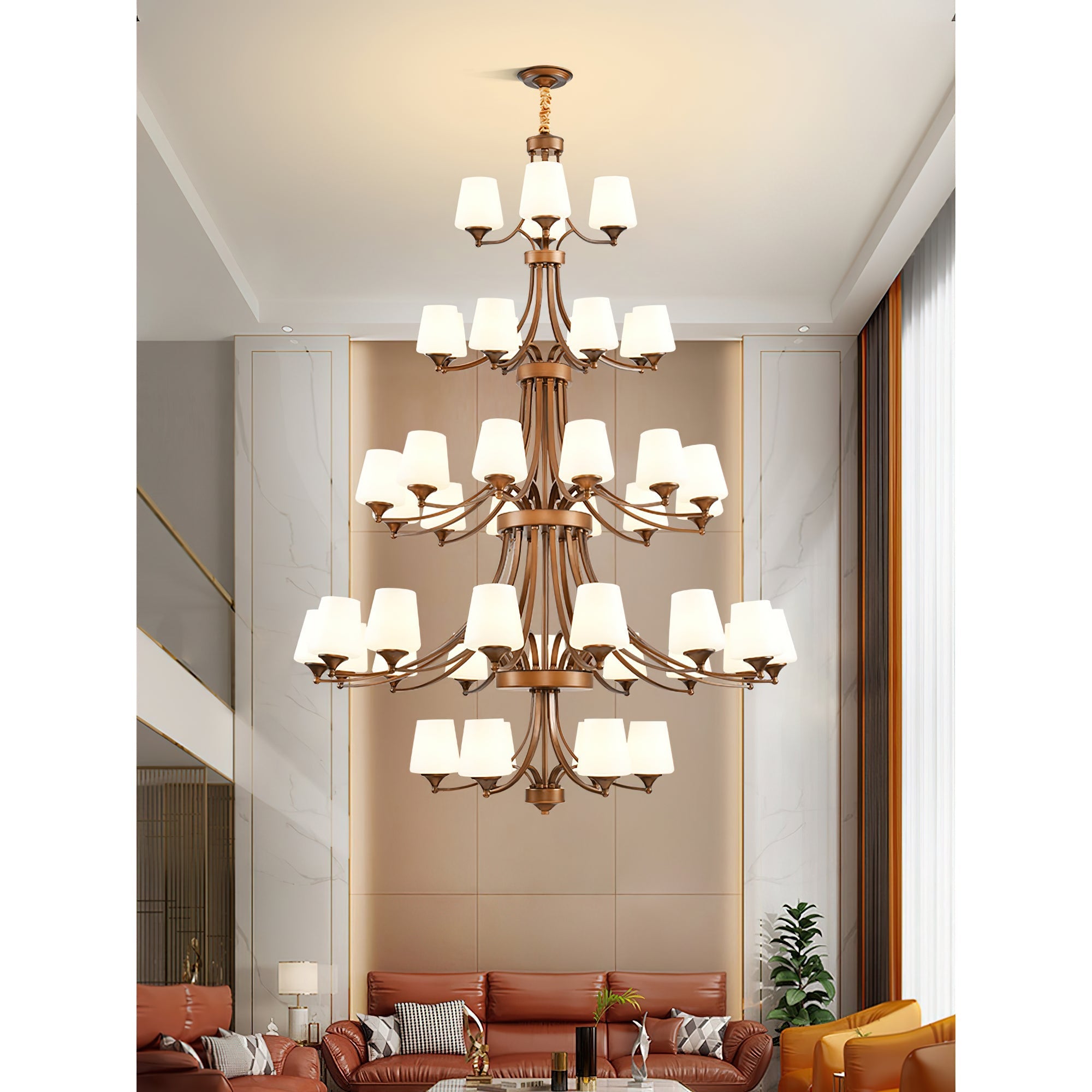 Ulrinara Postmodern Luxury Brass Glass Chandelier - Letslighting