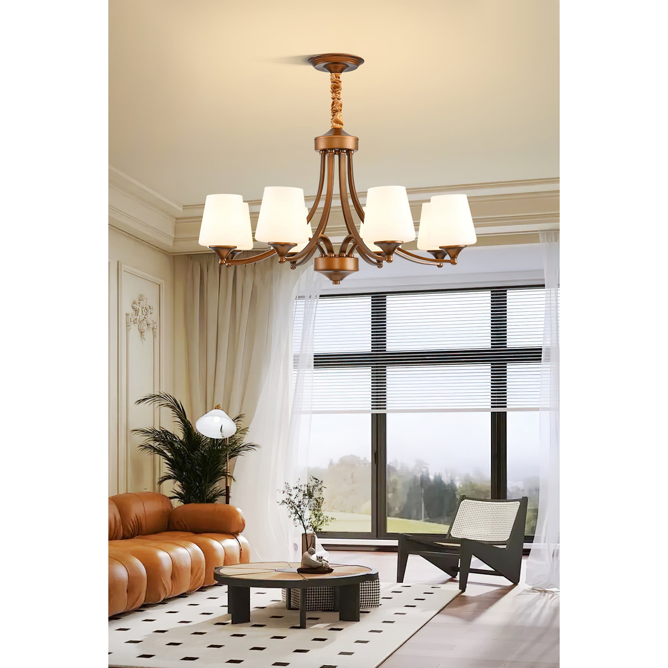 Ulrinara Postmodern Luxury Brass Glass Chandelier - Letslighting