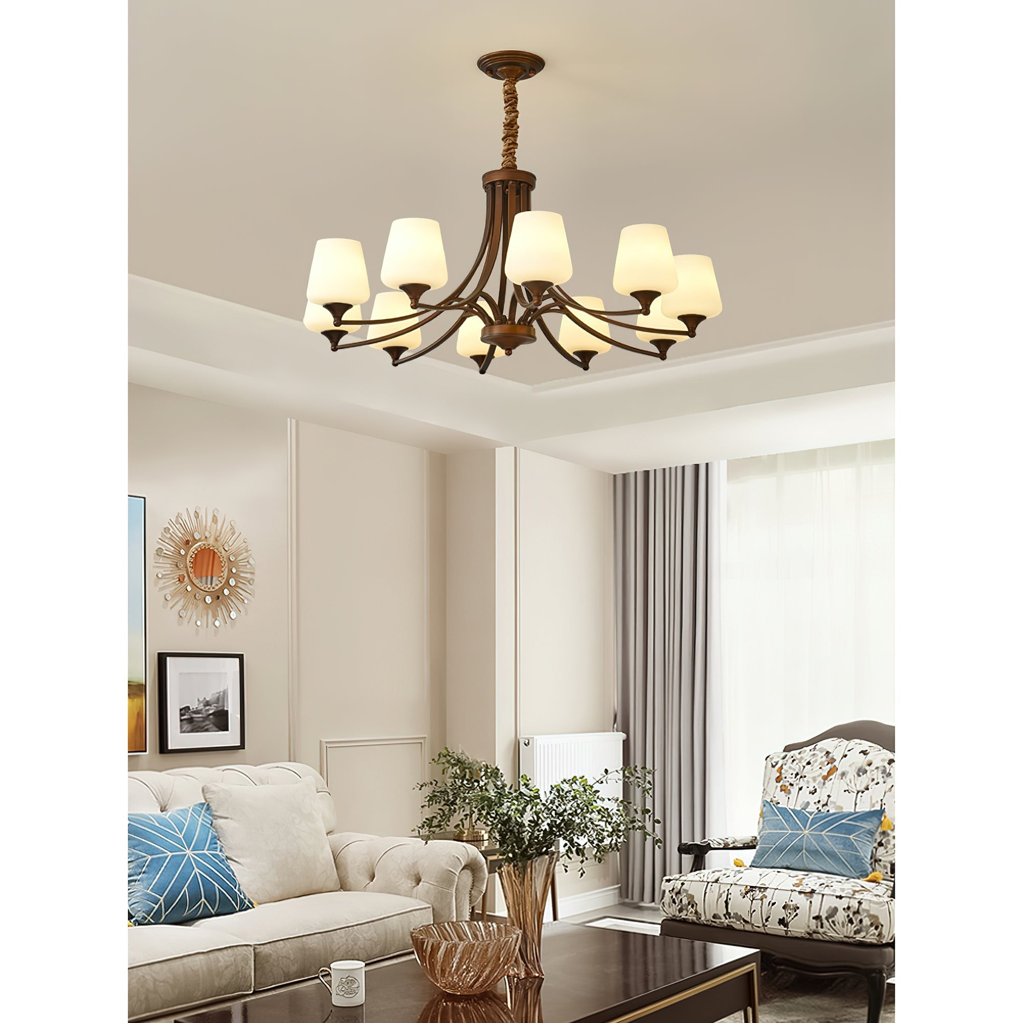 Ulrinara Postmodern Luxury Brass Glass Chandelier - Letslighting