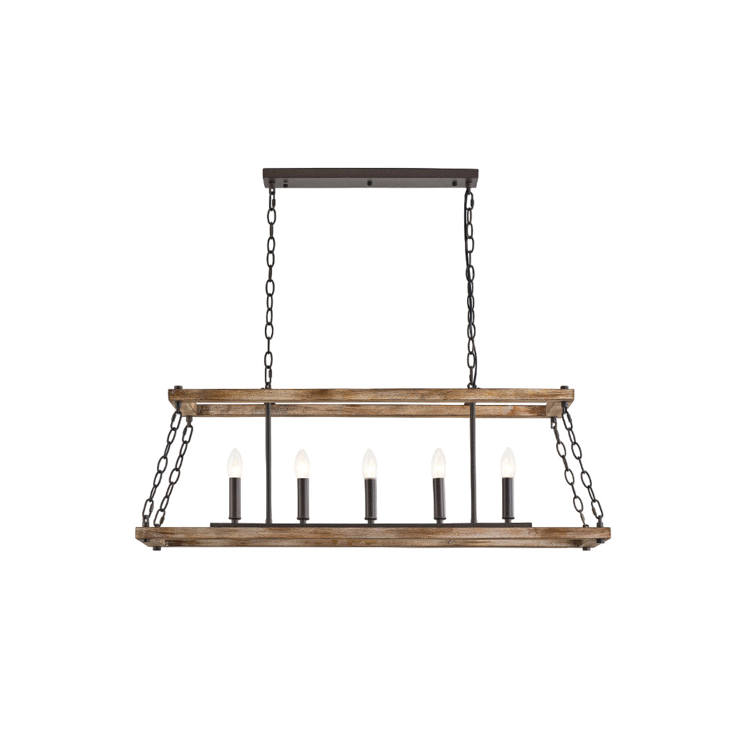 Ilcaryra Vintage Industrial Island Wood Chandelier - Letslighting