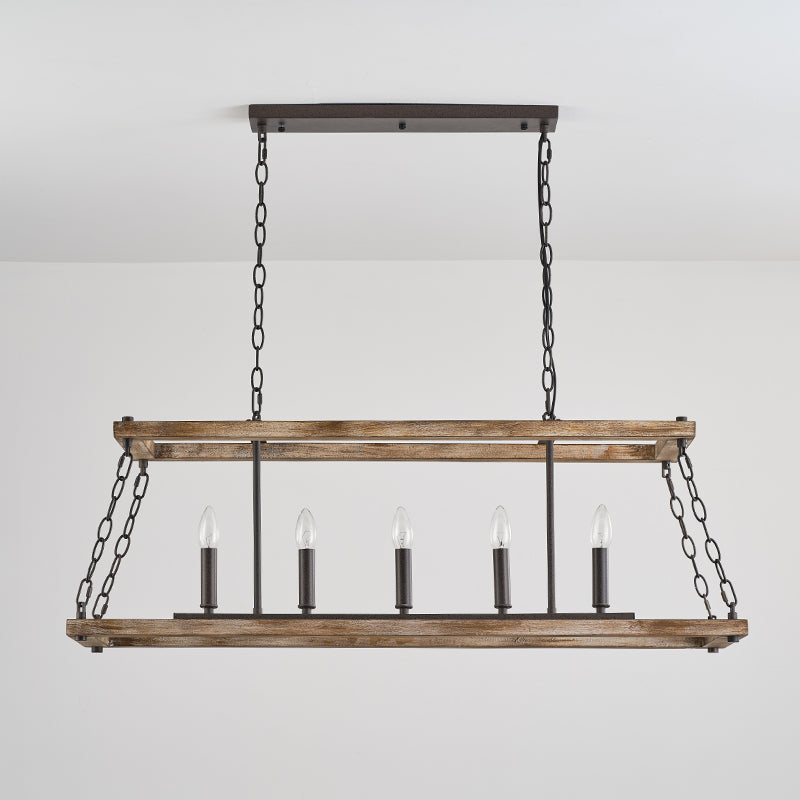 Ilcaryra Vintage Industrial Island Wood Chandelier - Letslighting