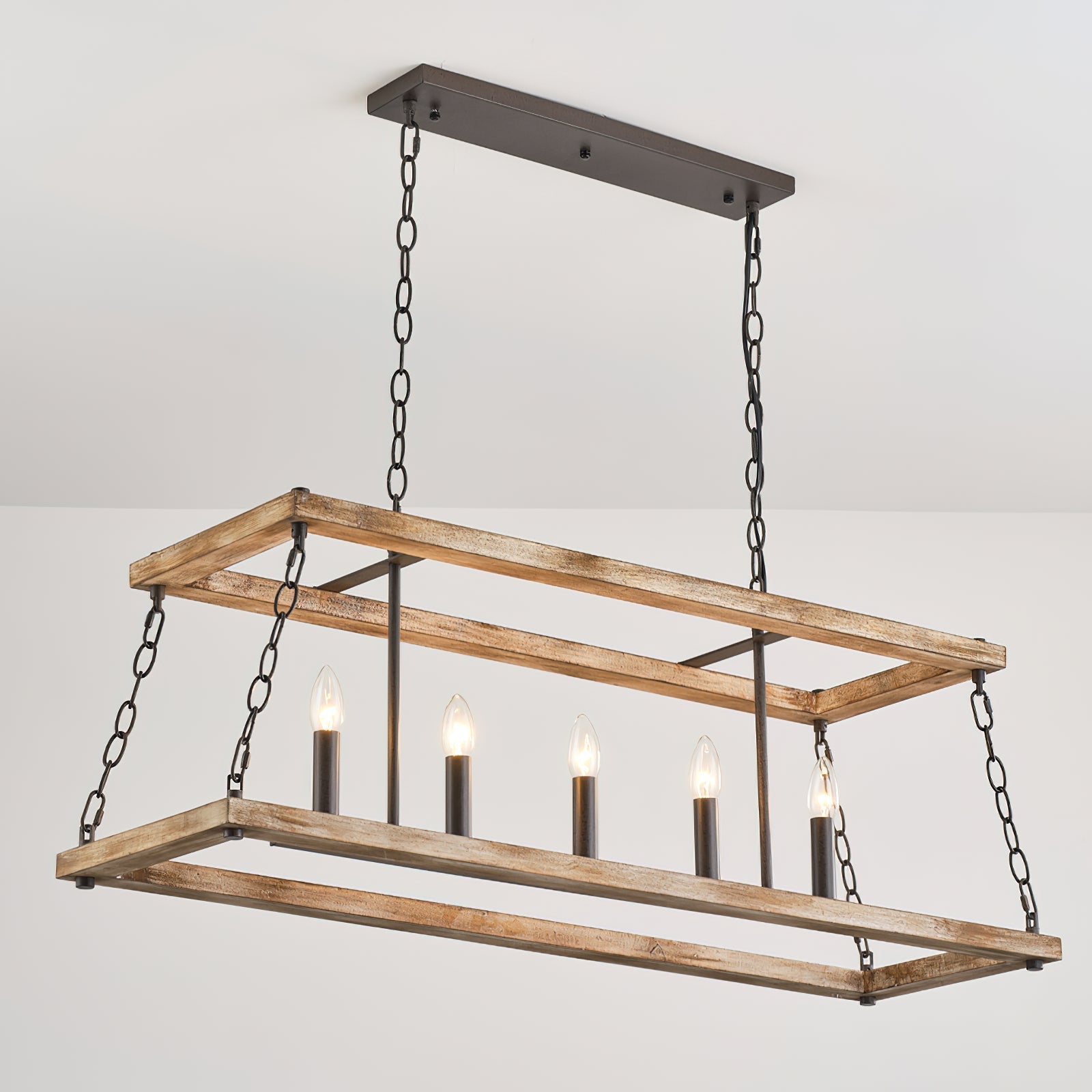 Ilcaryra Vintage Industrial Island Wood Chandelier - Letslighting