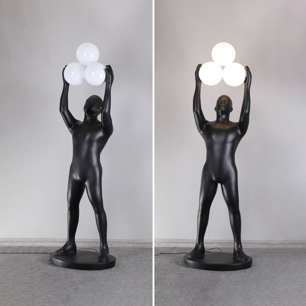 Athranis Uplifted Black Metal Sculptural Floor Lamp - Blowlighting