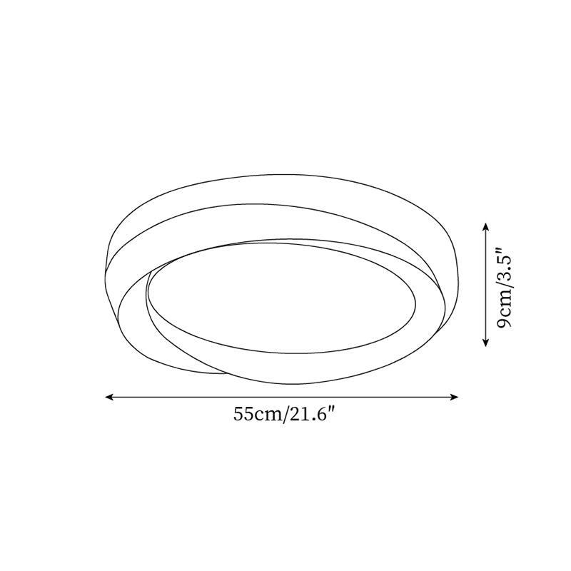 Ceiling Lamp Resin with Soft Curved Frame in Neutral Tones - Letslighting