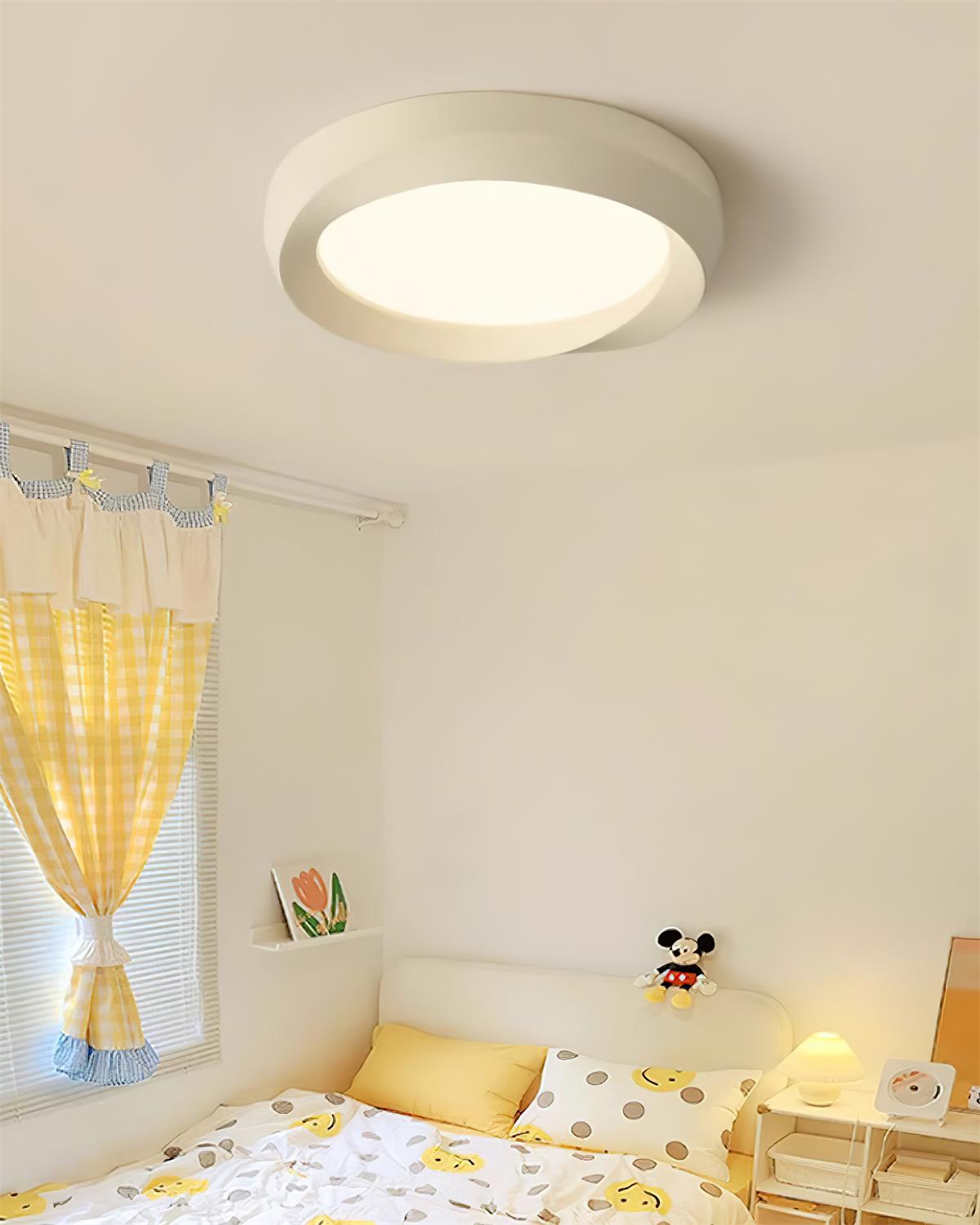 Ceiling Lamp Resin with Soft Curved Frame in Neutral Tones - Letslighting